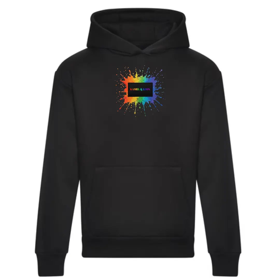 Birth Of Colors - Hoodie noir unisexe - Box Logo #name inclus KAMEL&LEON