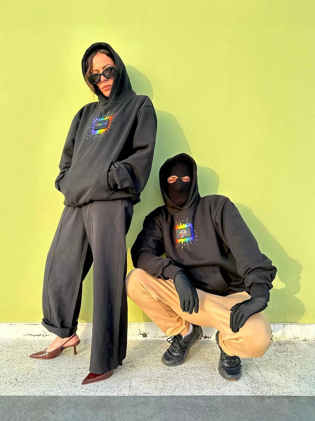 Birth Of Colors - Hoodie noir unisexe - Box Logo #name inclus KAMEL&LEON