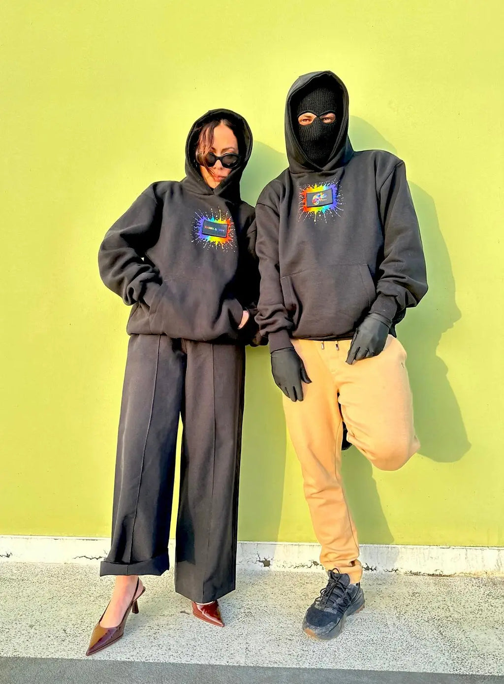 Birth Of Colors - Hoodie noir unisexe - Box Logo #name inclus KAMEL&LEON