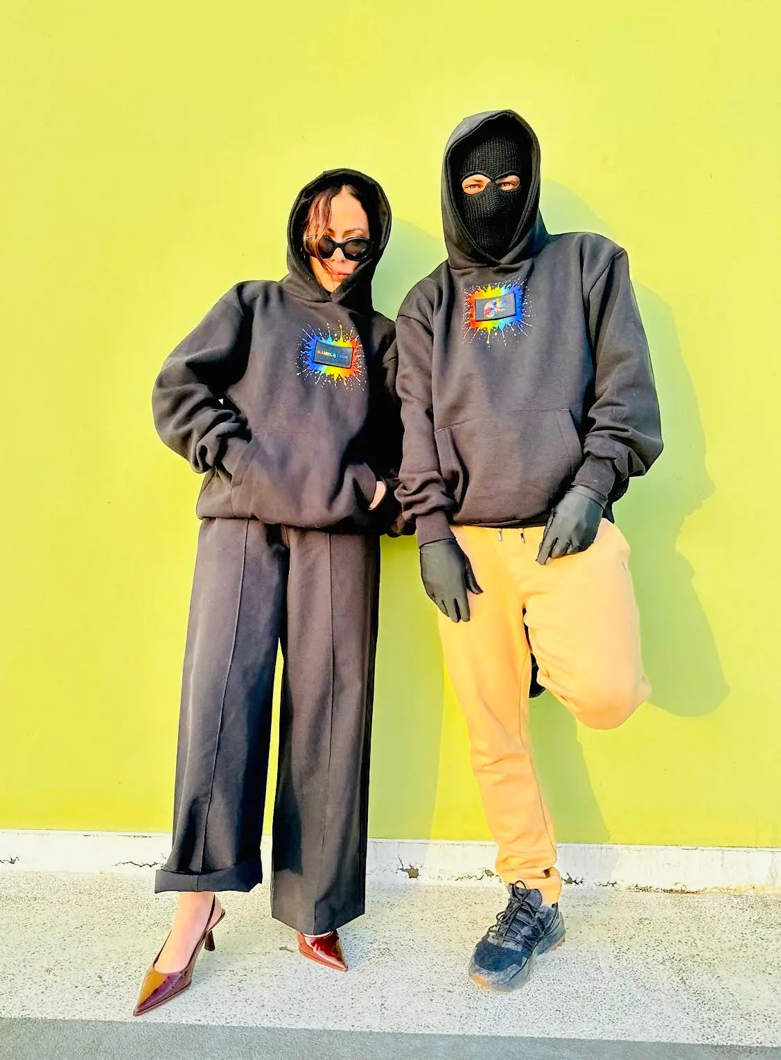 Pack " Full Colors " - Hoodie noir unisexe - 7 box logo inclus KAMEL&LEON