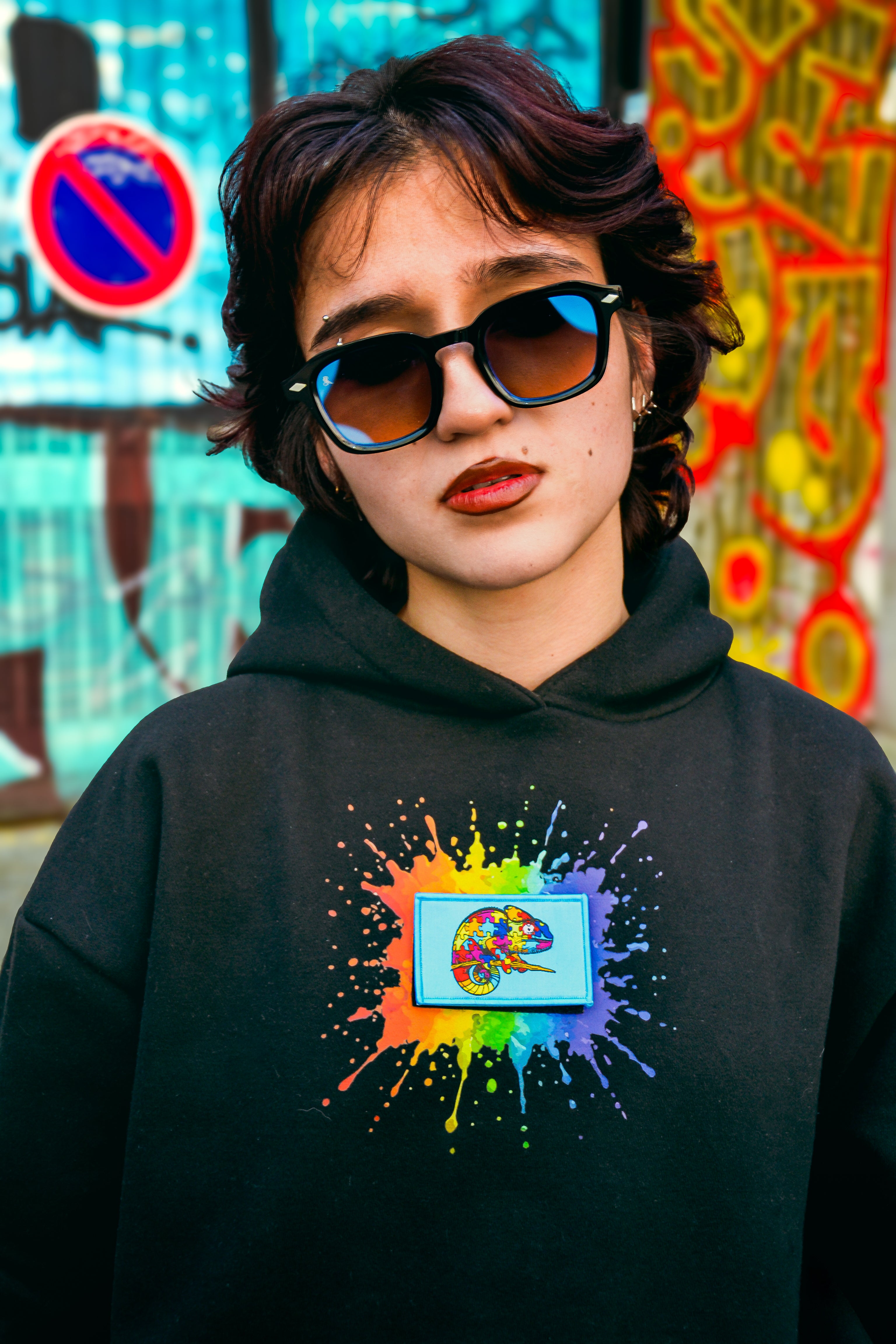 Hoodie Noir Kamel & Léon – Birth of Colors | Série Limitée 70 Pièces