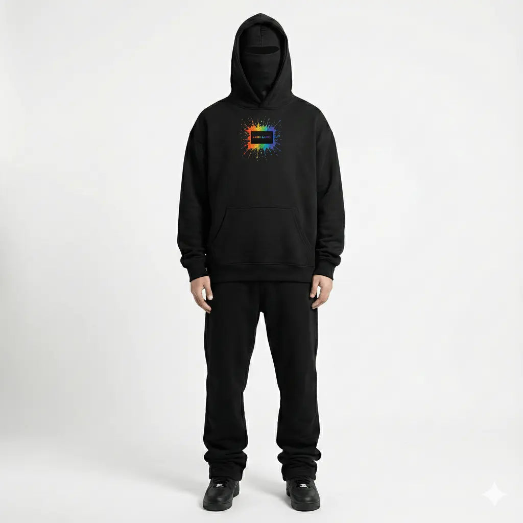 Birth Of Colors - Hoodie noir unisexe - Box Logo #name inclus KAMEL&LEON
