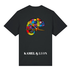 Tee-shirt noir unisexe caméléon - patch colors - Emotions
